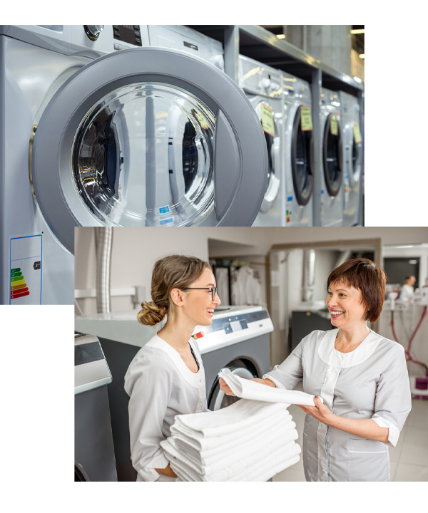 2 woman doing laundry