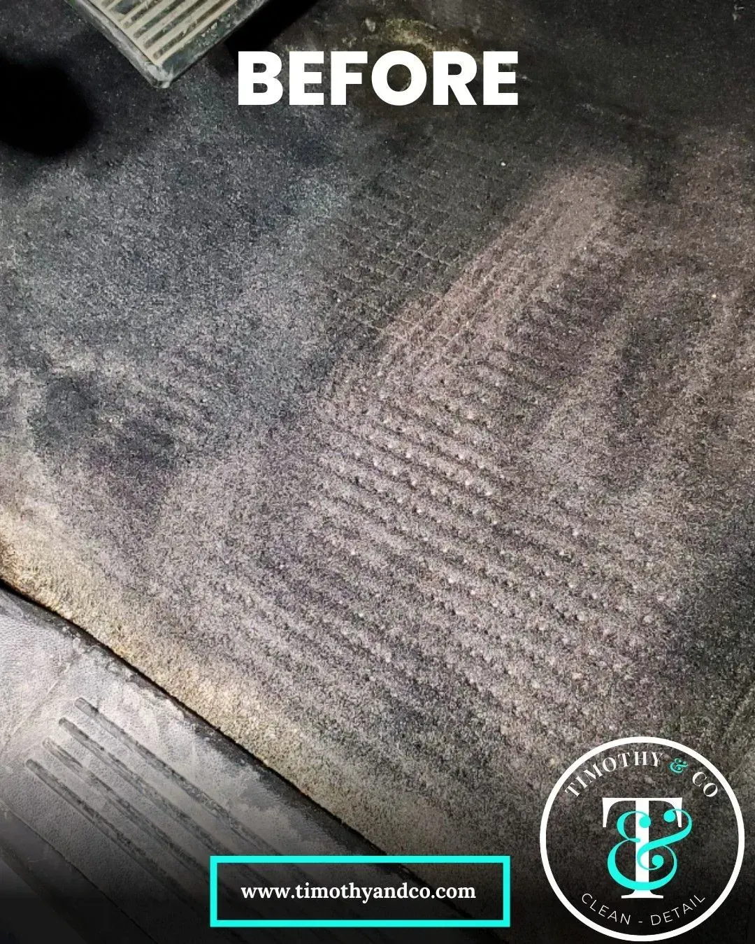 A picture of a dirty floor before being cleaned.