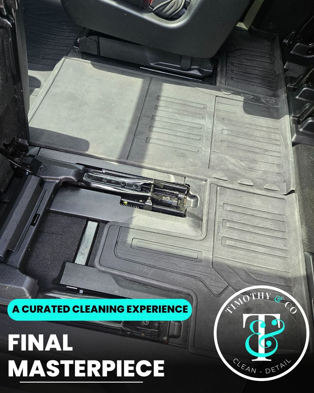 A picture of a tile floor that says after