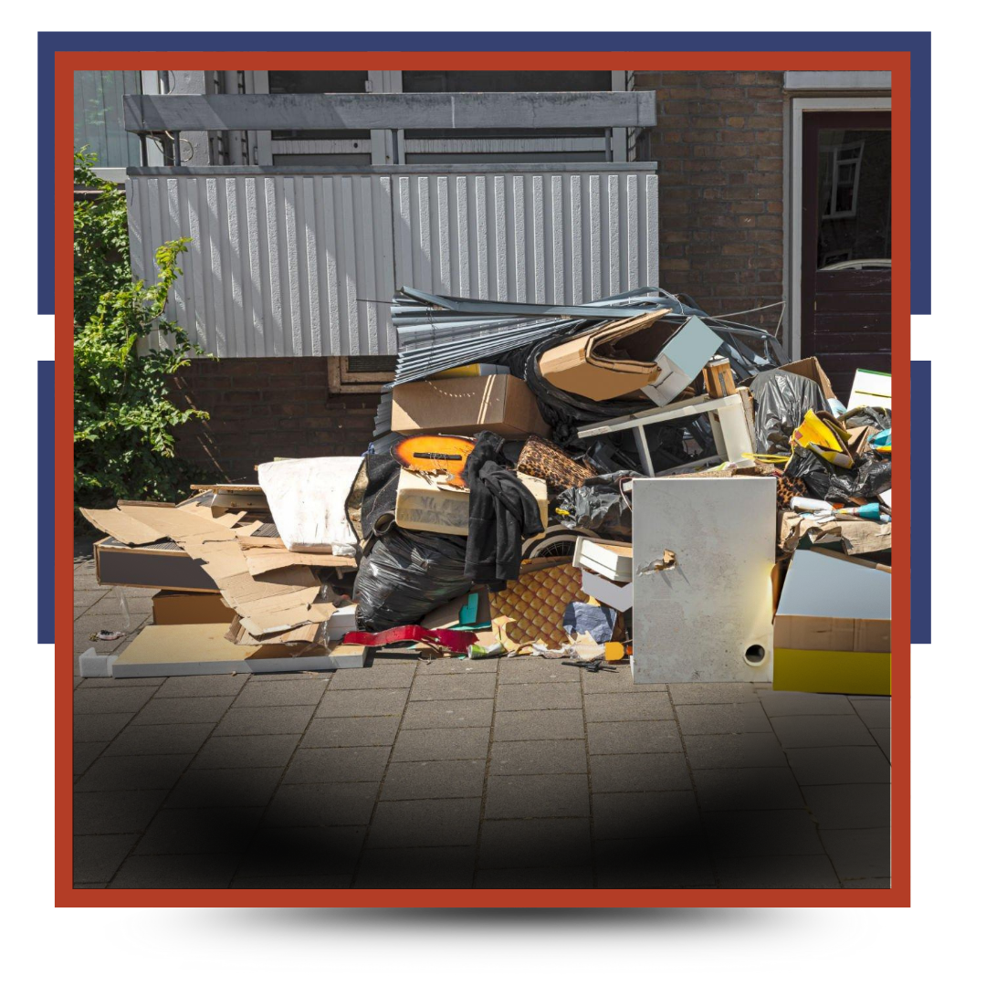 junk outside an apartment