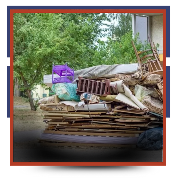 garbage outside a house