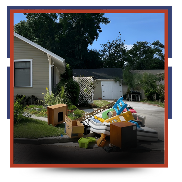 garbage outside a house