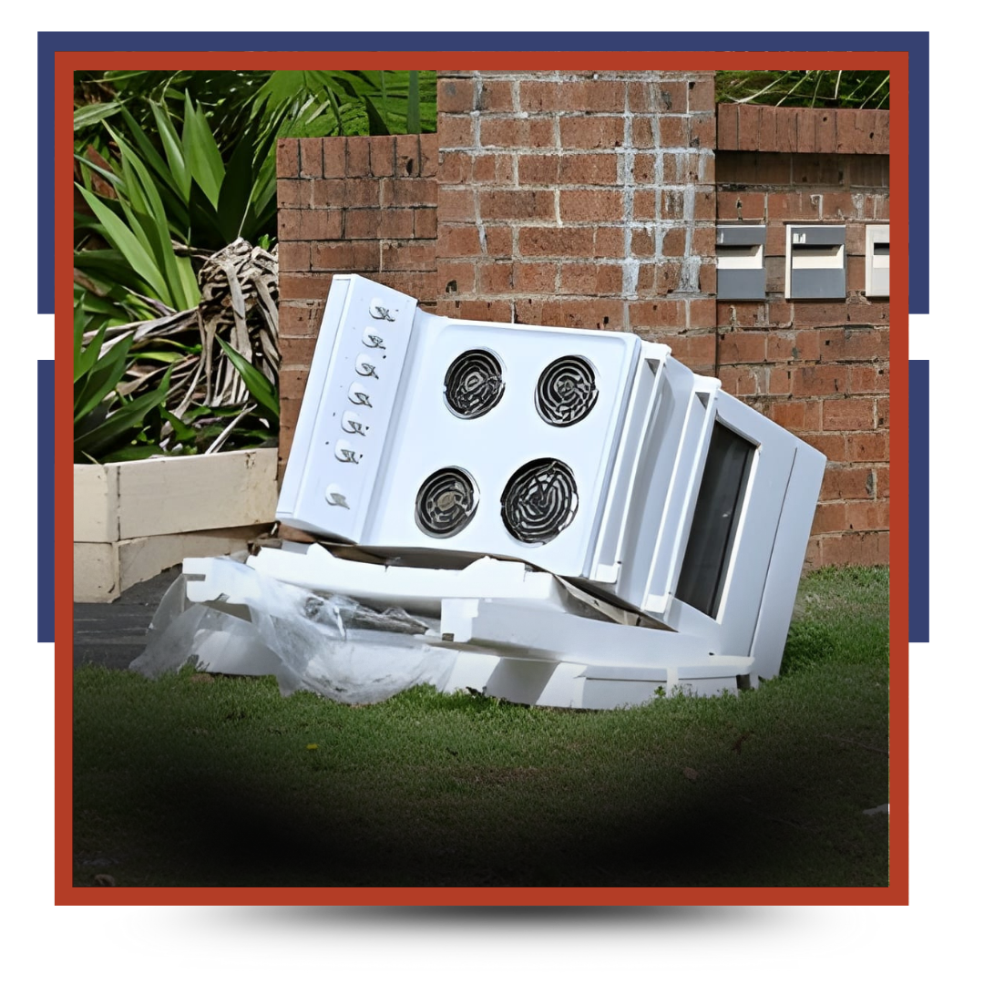 junk appliance on the ground