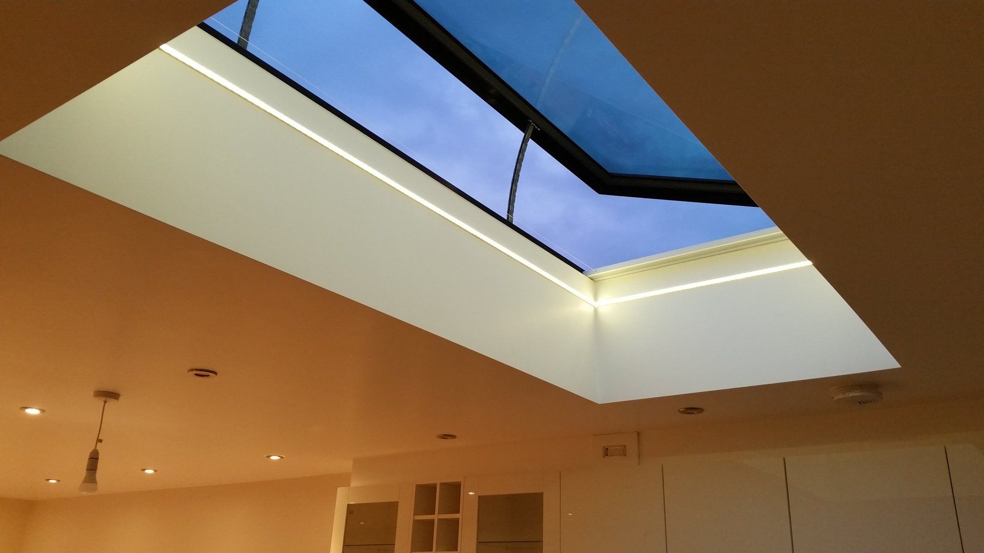 Electric opening rooflight installed by AJOB Electrical Ltd electrician in Leeds
