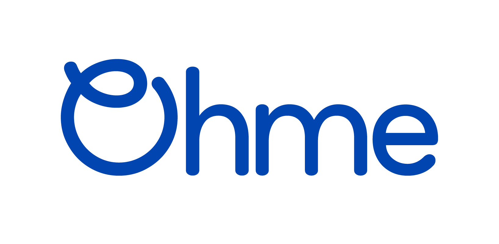 A blue logo with the word ohm on a white background.