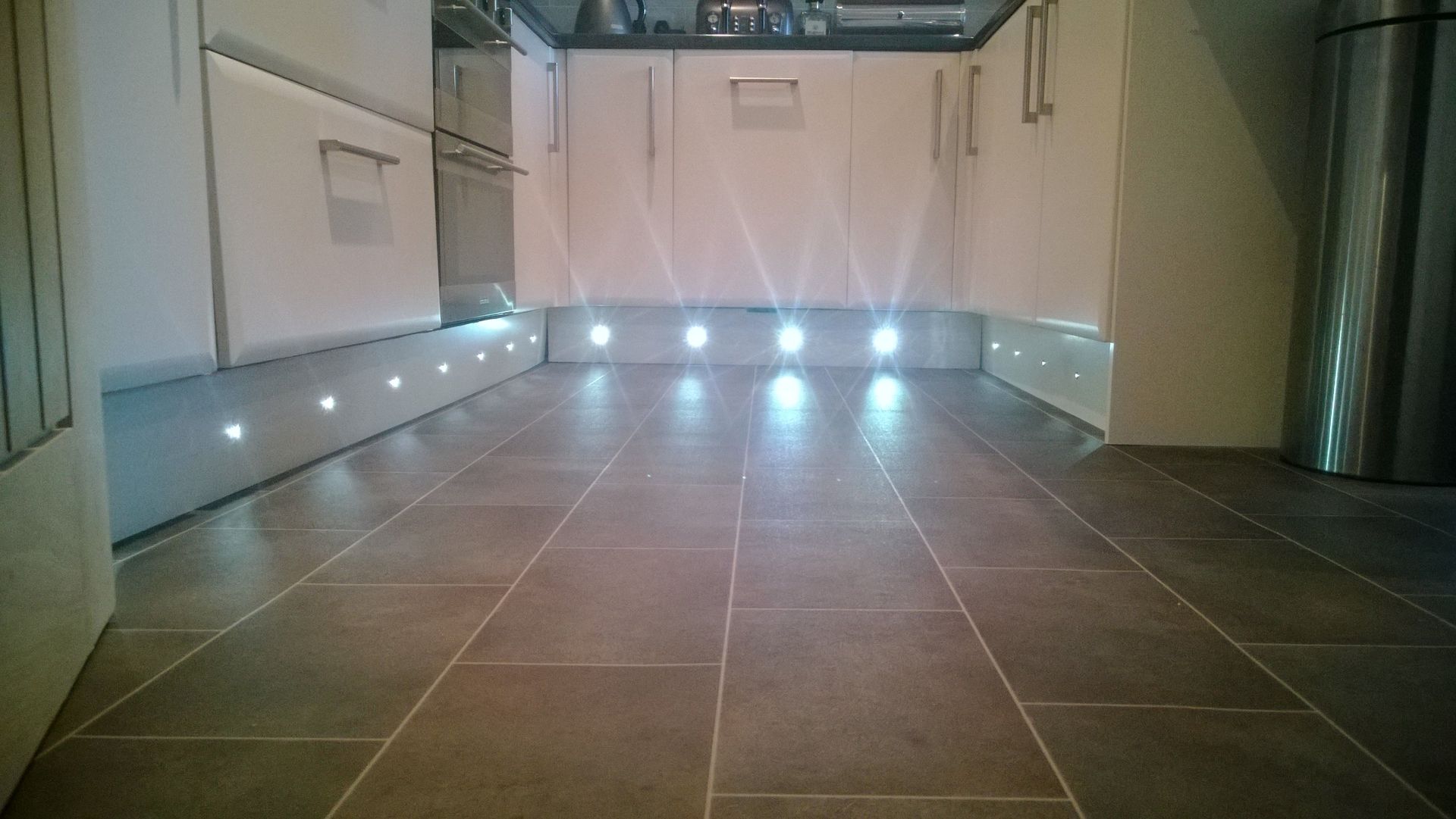 LED plinth lights installed by AJOB electrical Ltd electrician in Leeds