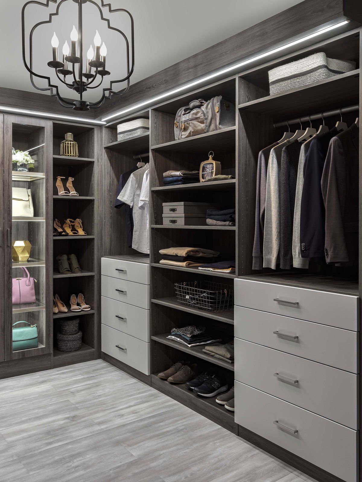 Ash and Vintage Walk In Closet System