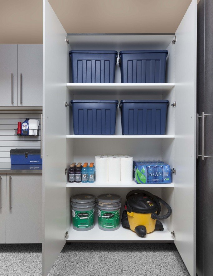 Silver Custom Garage Storage Cabinet