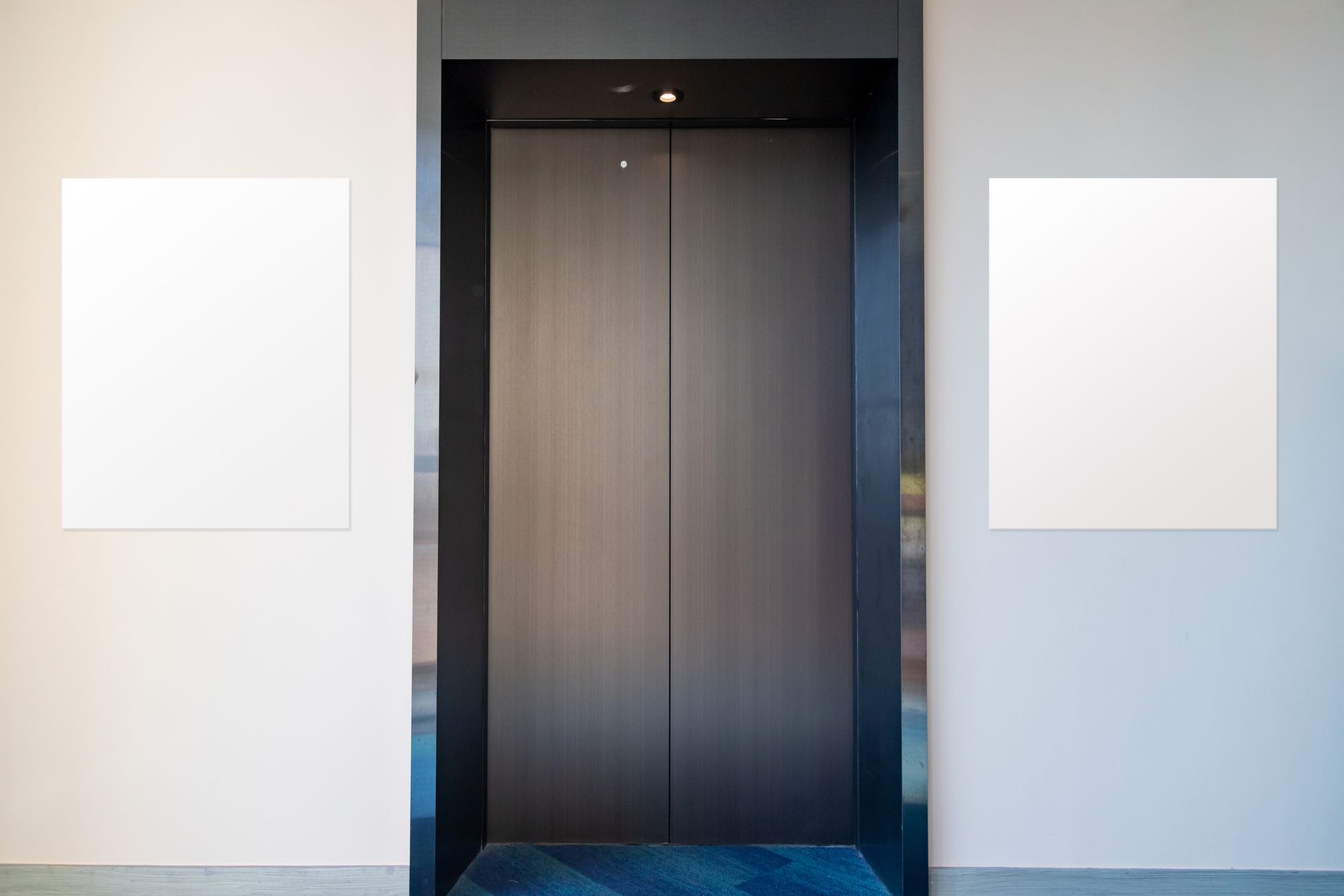 Residential elevator with closed doors. Residential elevator with closed doors.