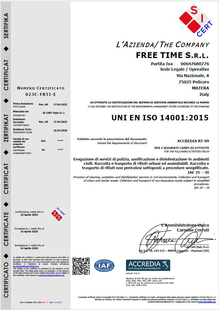 certificazione en iso 1400:2015