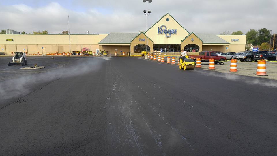 Worker Driving The Roller - Clio, MI - Chippewa Asphalt Paving