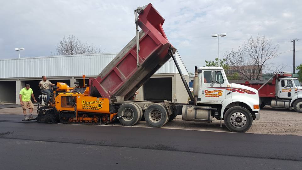 Side Picture Of Company Truck With Two Workers - Clio, MI - Chippewa Asphalt Paving