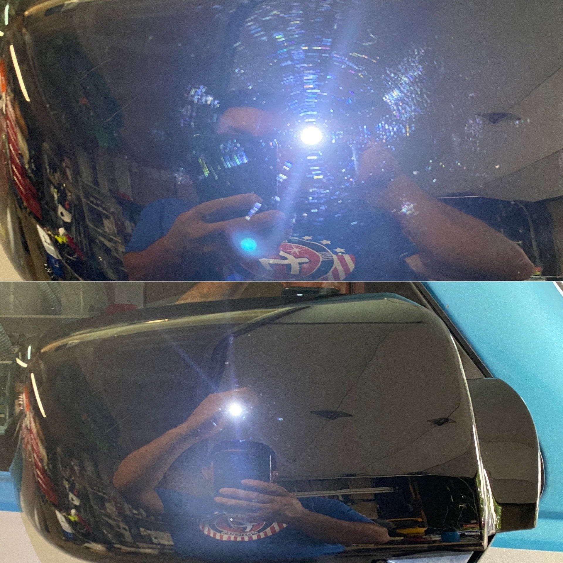 a photo of a car mirror.
