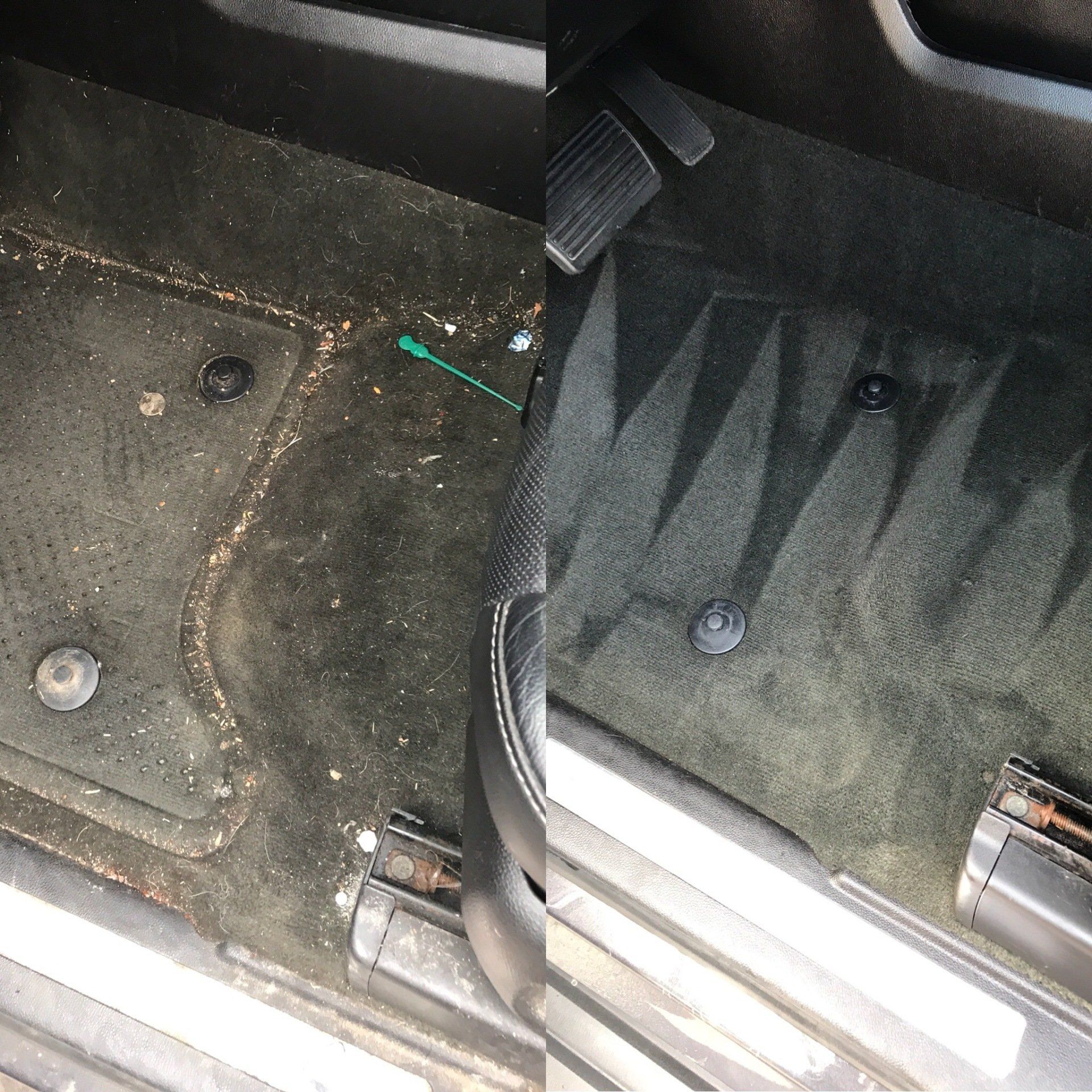 a dirty car floor