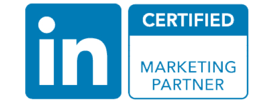 A linkedin logo that is certified as a marketing partner