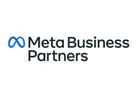 The meta business partners logo is on a white background.