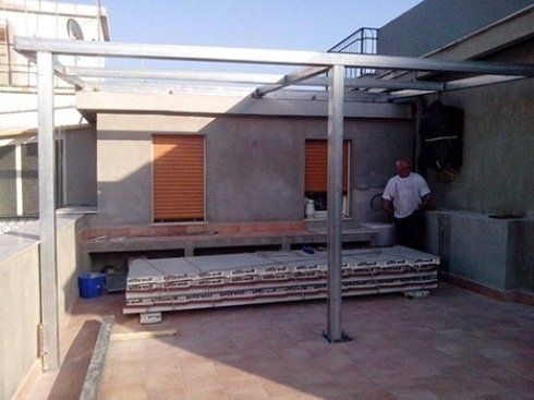 veranda in fase di costruzione