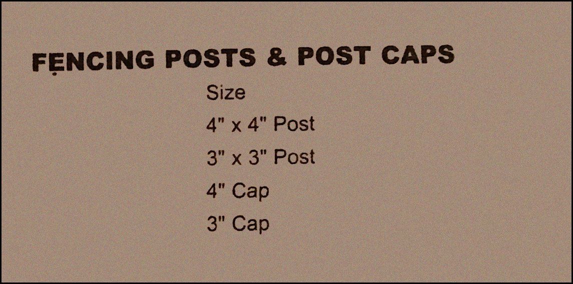 Fencing posts and Post caps
