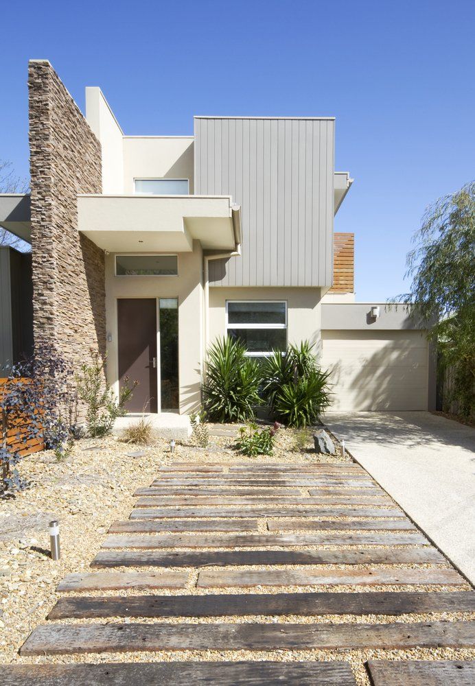 Front Of A Two Storey Contemporary Architect Designed Townhouse Home — Builder In Albury–Wodonga, NSW
