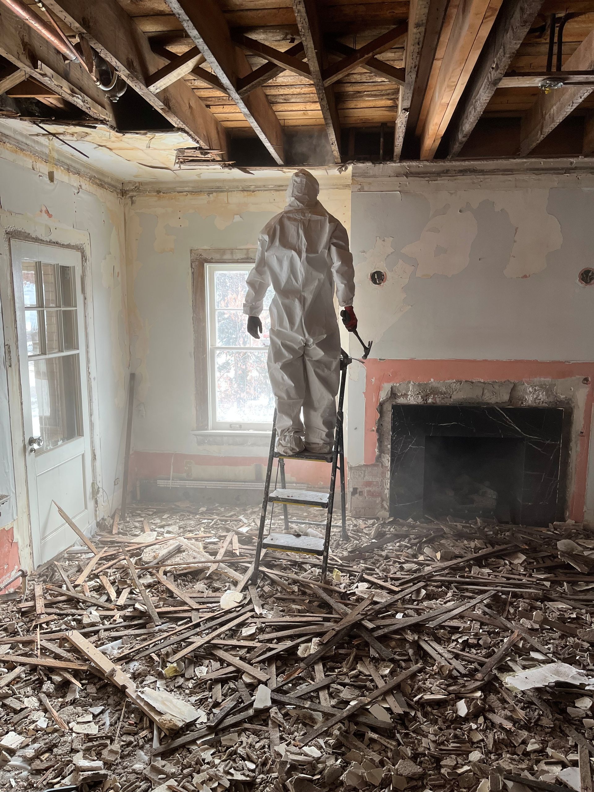 HRS Restoration Services specialist repairing interior damage in Denver Colorado home