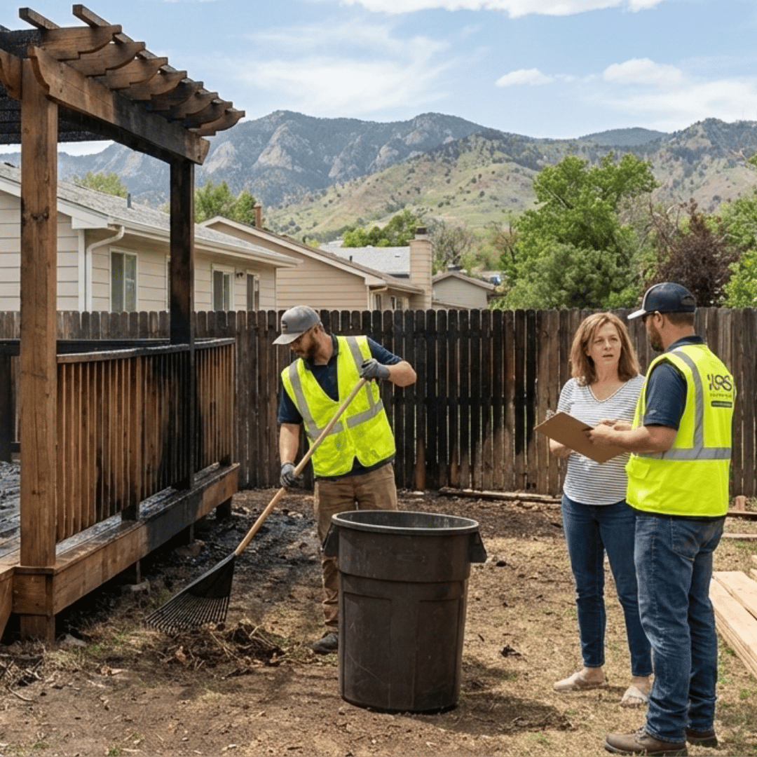 Fire and smoke damage inside a Lakewood, CO home following a residential fire, prior to professional restoration by HRS.