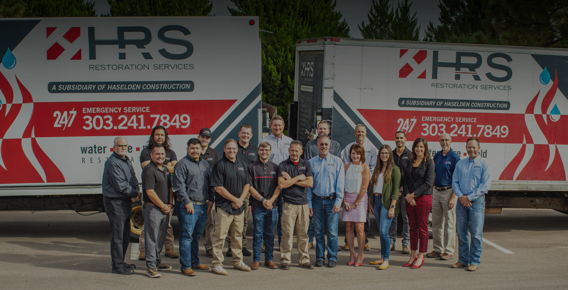 A. HRS Restoration Services team in Denver, CO — IICRC-certified technicians ready for 24/7 emergency water, fire, and storm damage restoration. Call (303) 241-7849.