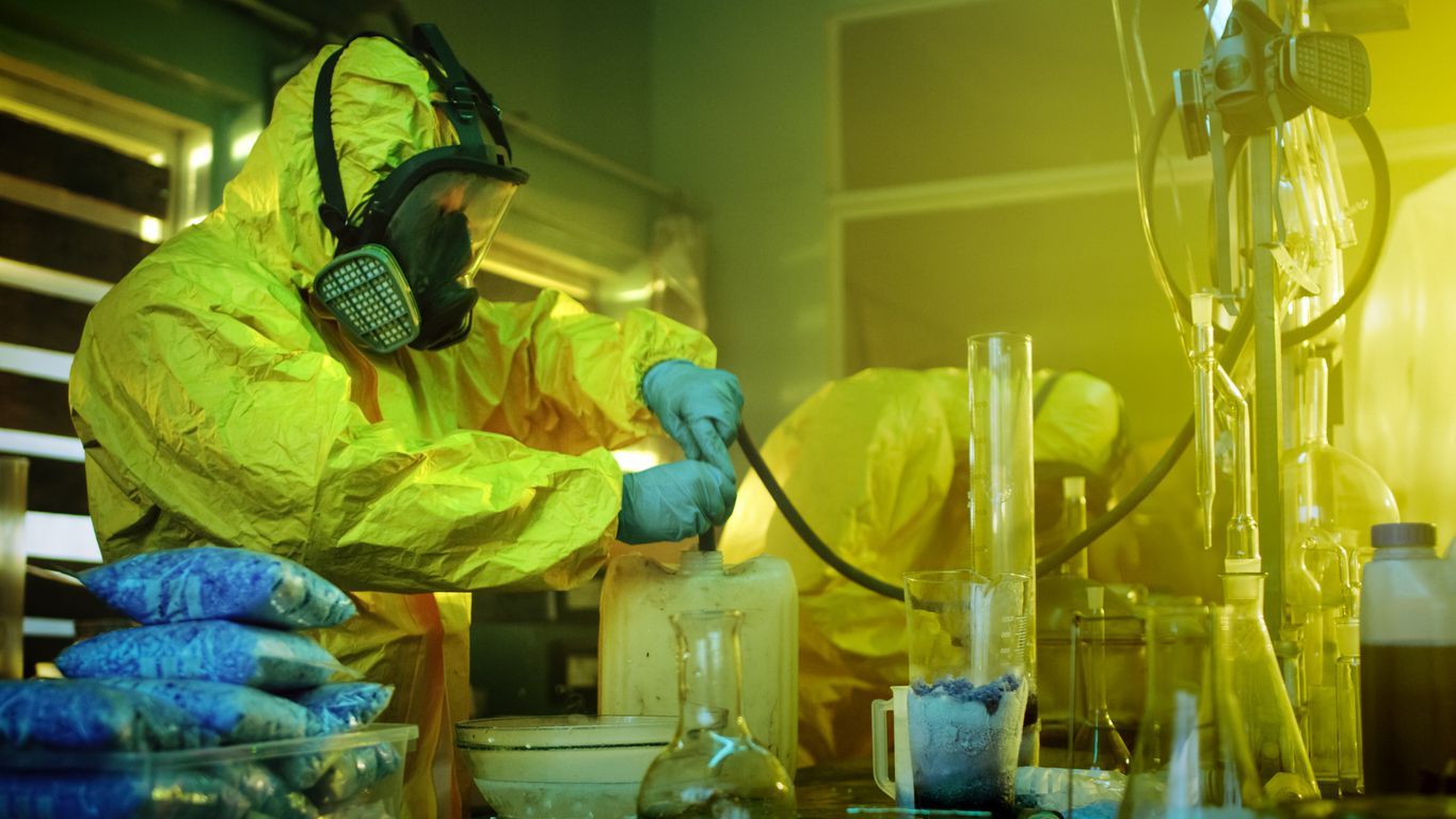 two men manufacturing meth in an apartment