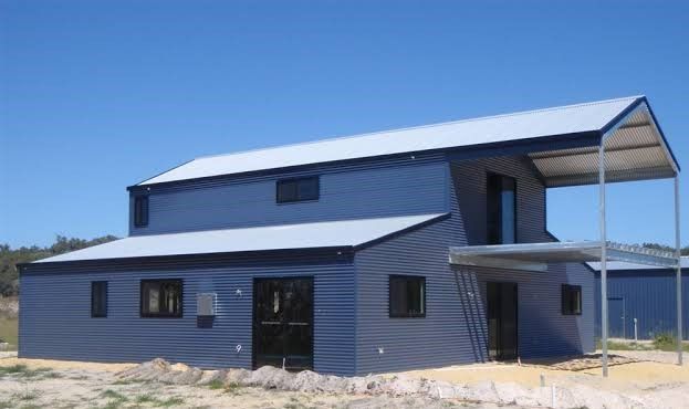 Colorbond Deep Ocean Barn House Hallidays — ShedPro Constructions in Wingham, NSW