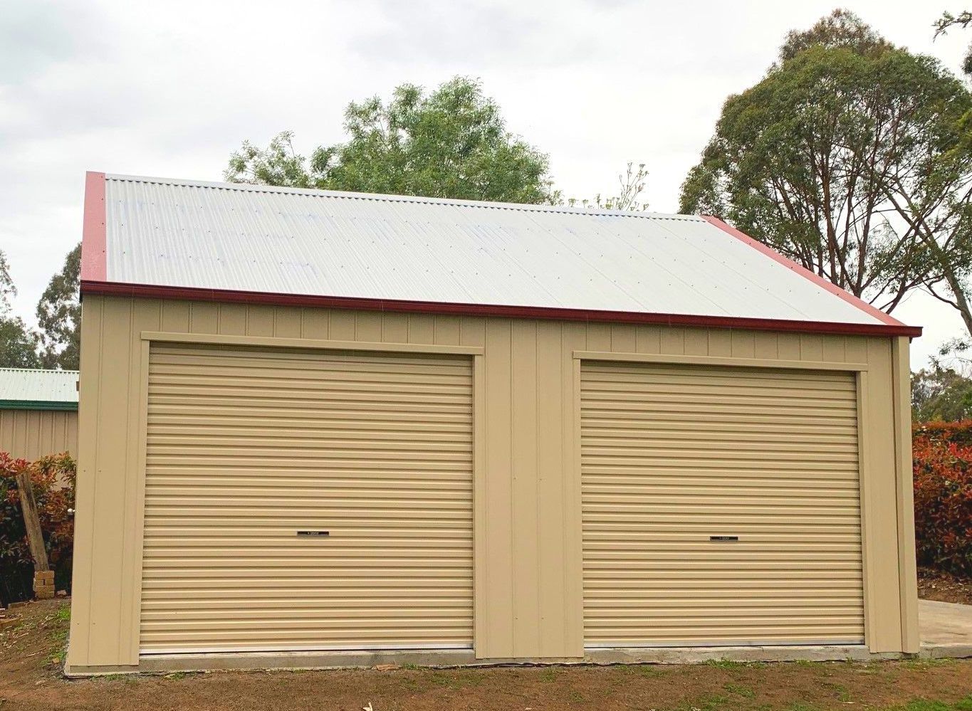Residential Double Door Garage With Colorbond Roof— ShedPro Constructions in Port Macquarie, NSW