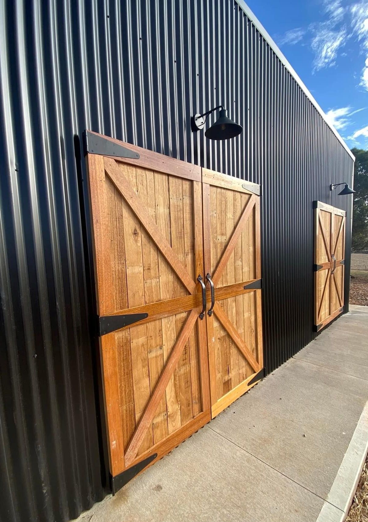 Custom Barn With Wooden Large Doors — ShedPro Constructions in Kempsey, NSW