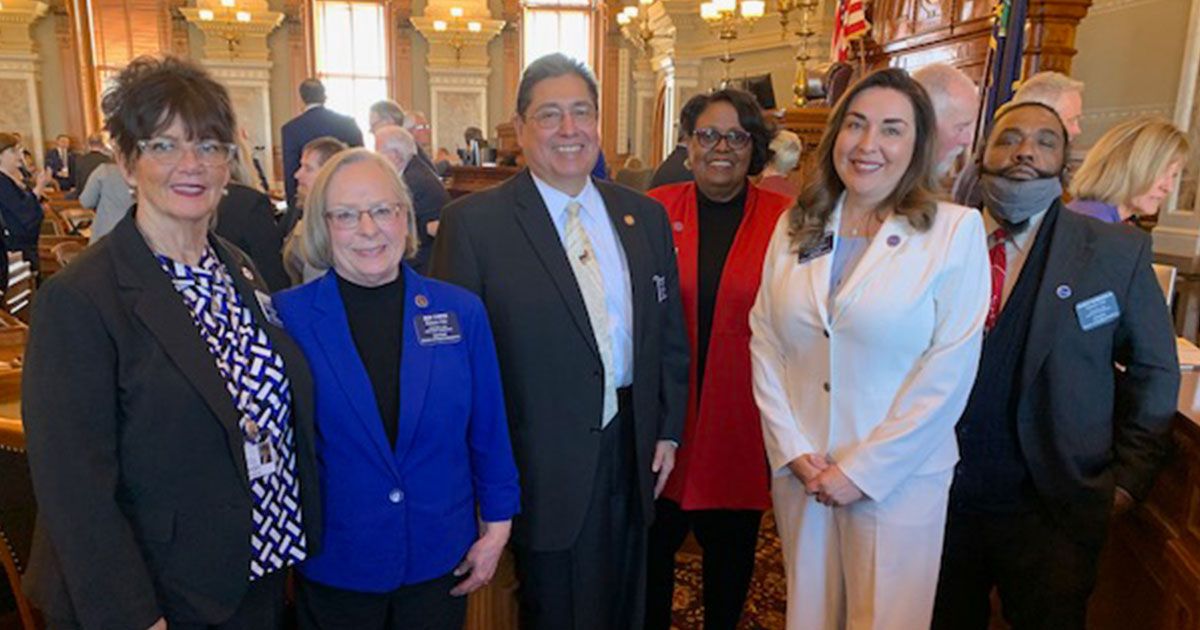 Welcoming new Wyandotte County legislators Reps. Lynn Melton, Melissa Oropeza, and Marvin Robinson.
