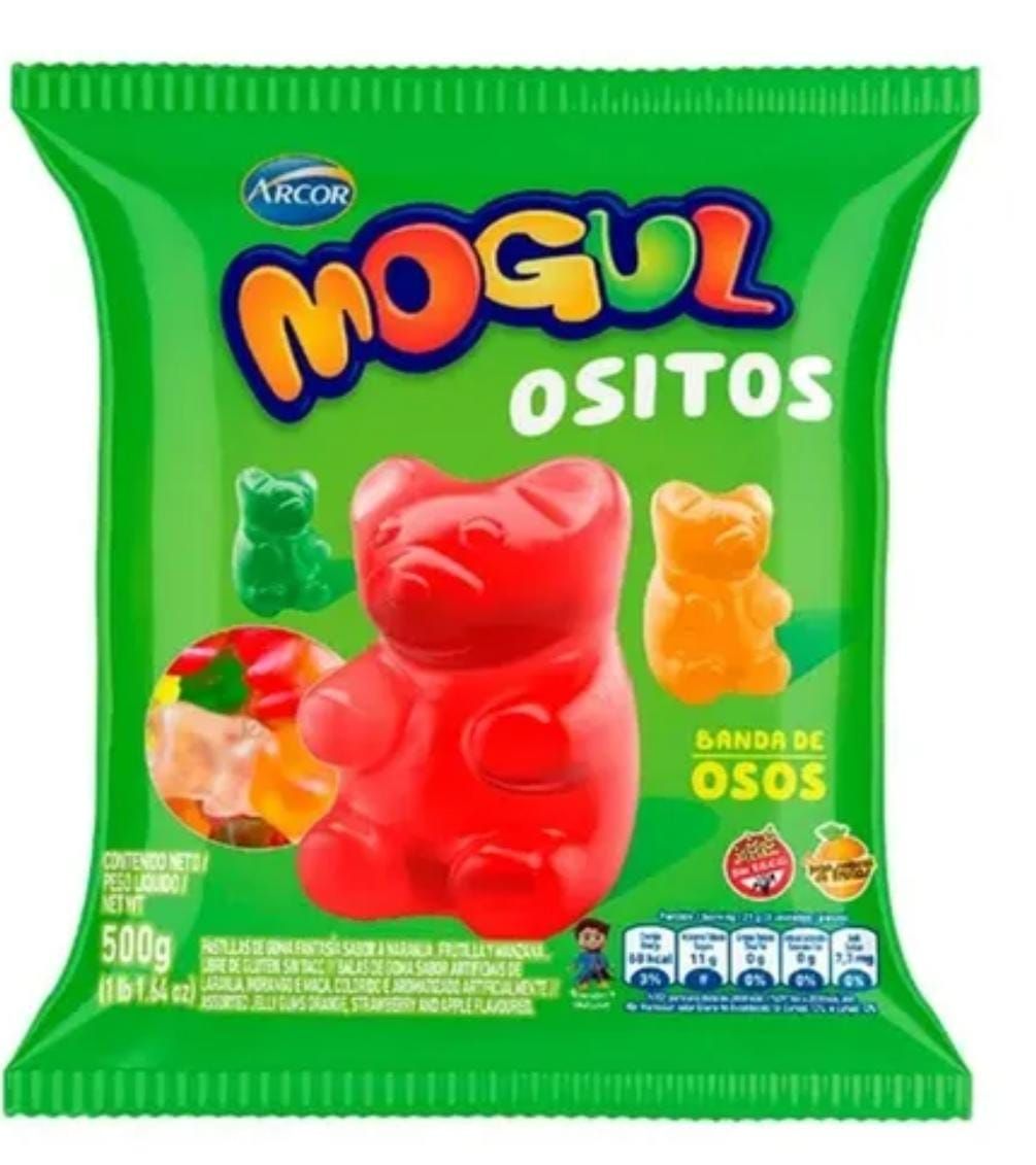Una bolsa verde de ositos de goma Mogul