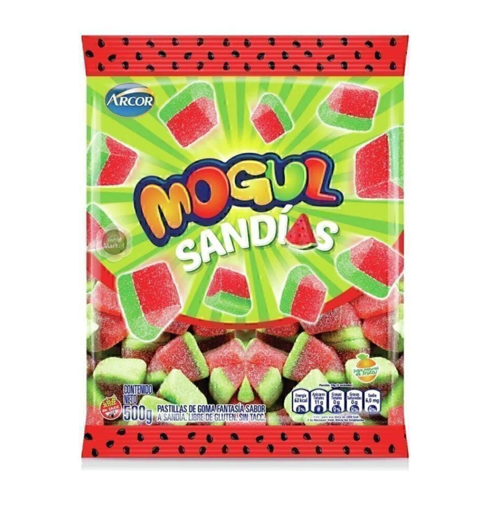 Una bolsa de caramelos de sandía Mogul Sandias