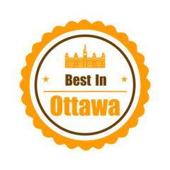 A sticker that says best in ottawa on it