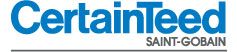 The logo for certainteed saint gobain is blue and white.