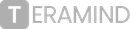 Logotipo da Teramind. Texto cinza sobre fundo branco, com a inicial 