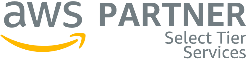 Logotipo do AWS Partner Select Tier Services com uma seta laranja em 
