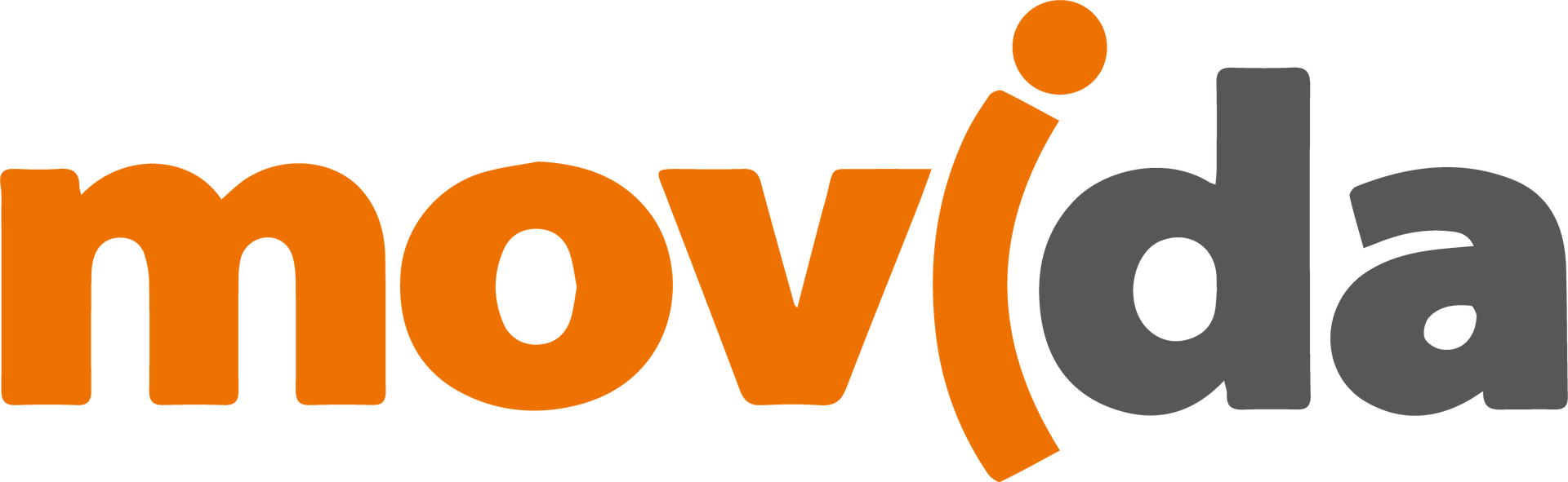 Logotipo da Movidi em laranja e cinza. O 