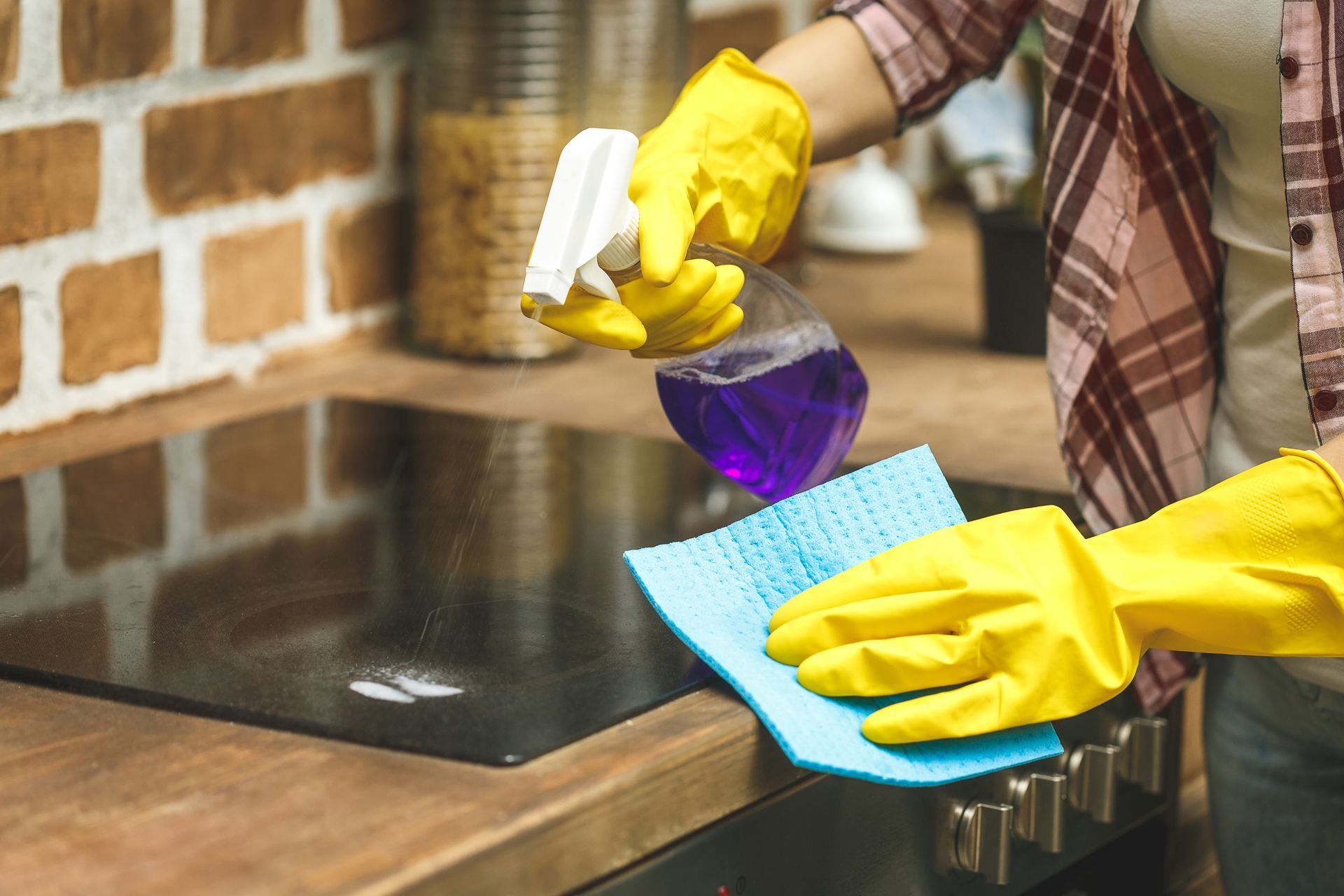 Cleaning the kitchen