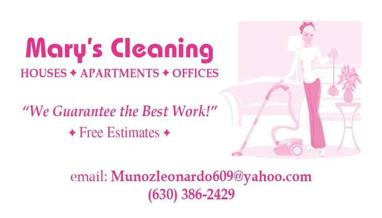 Mary's Cleaning — Aurora, IL — Wally’s Printing