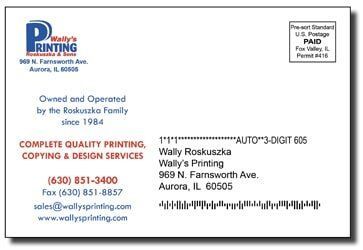 Sample Mailing Format — Aurora, IL — Wally’s Printing