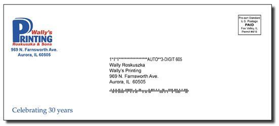 Sample Mailing Information — Aurora, IL — Wally’s Printing