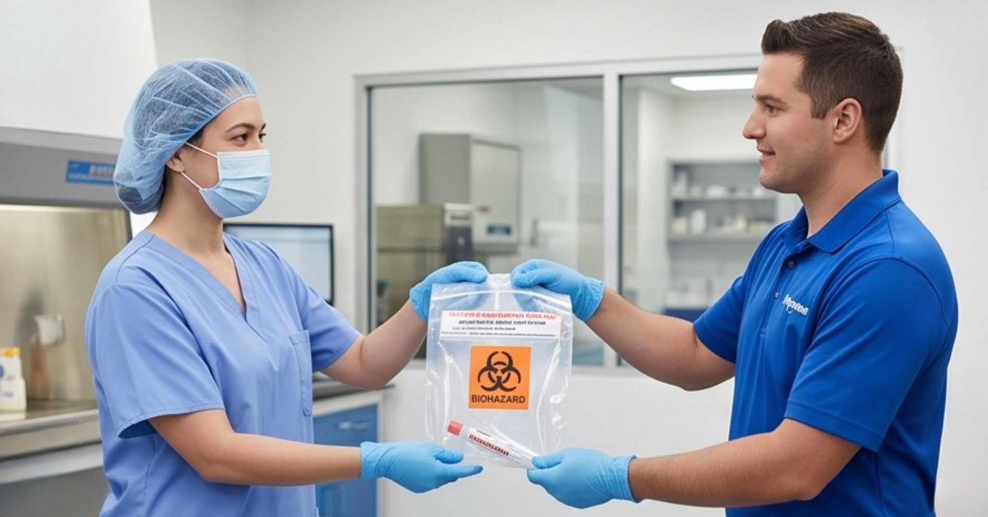 A person is holding a test tube over a rack of test tubes.