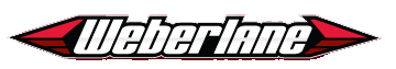 Un logo Weber Lane rouge et blanc sur fond blanc