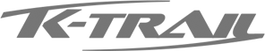 Un logo noir et blanc pour k-trail sur fond blanc