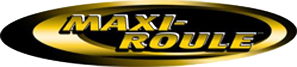 Un logo or et noir pour maxi-roule sur fond blanc