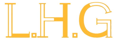 L.H.G. in golden letters.