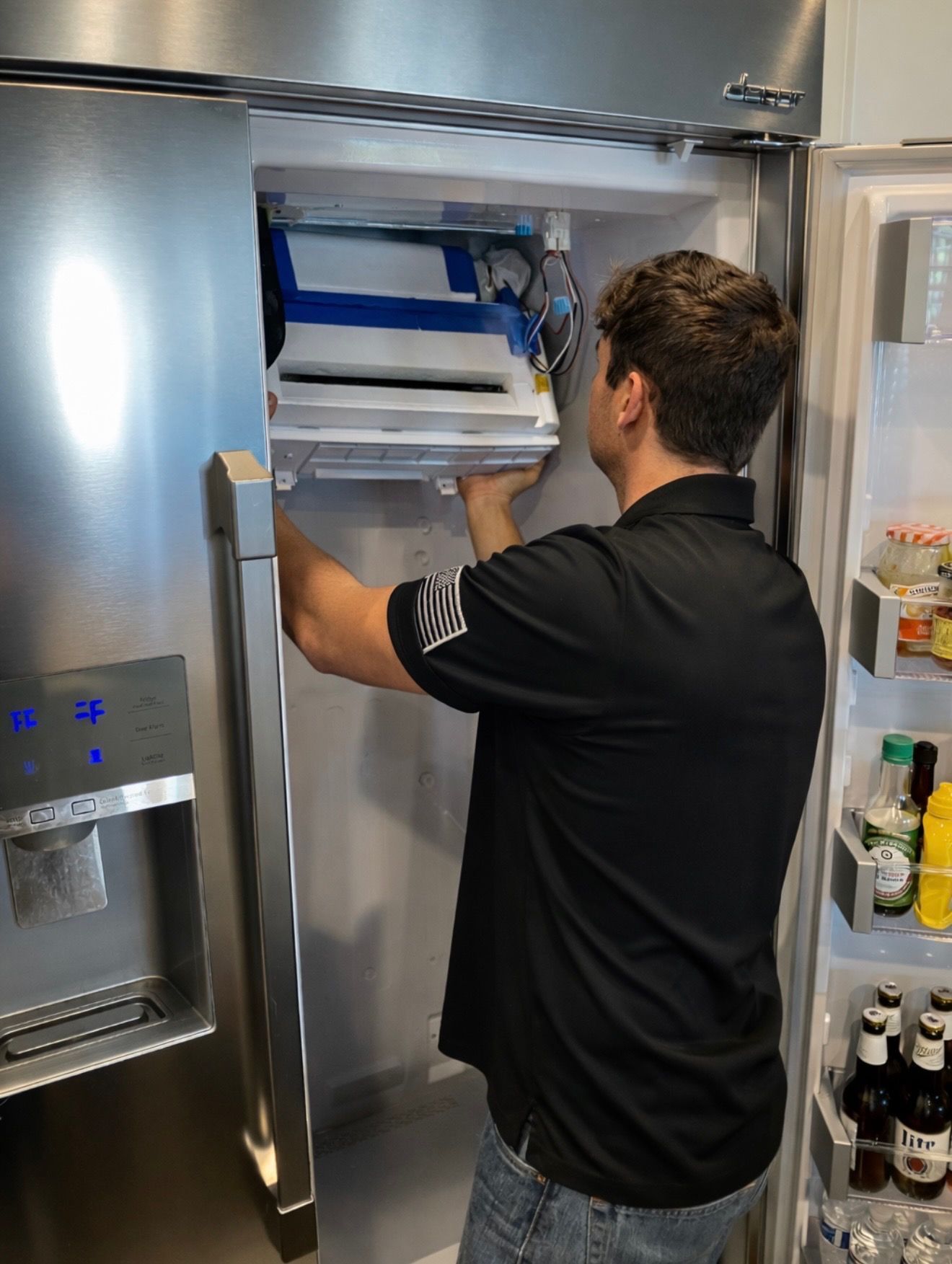 The inside of a trash can with a hand icon on it