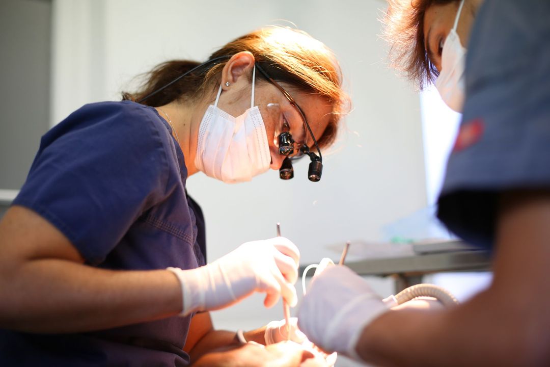 dentist during dental surgery