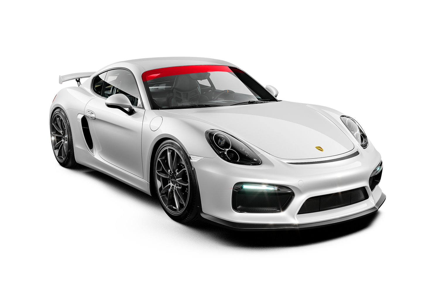 A white porsche 911 gt4 rs is shown on a white background.